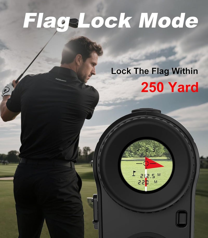 Flagfront Golf Rangefinder with Slope, 1000 Yards Range Finder Golf, 6X Magnification, Flag Locking Vibration, Rechargeable Laser Range Finder - Image 4